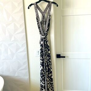 DVF Floral and Greek Key maxi wrap dress